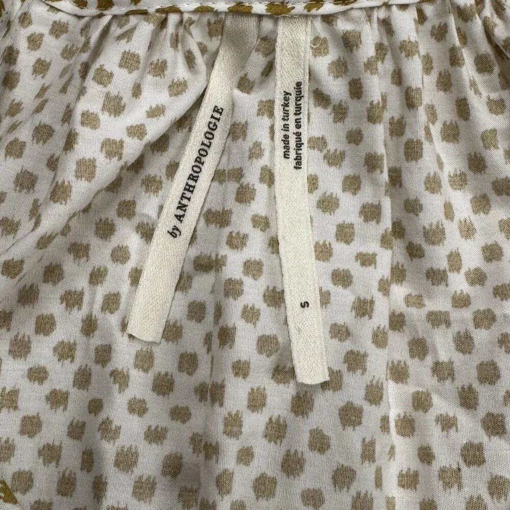 ANTHROPOLOGIE Somerset Puff Sleeve Edition Neutral Motif S Small - Picture 8 of 11